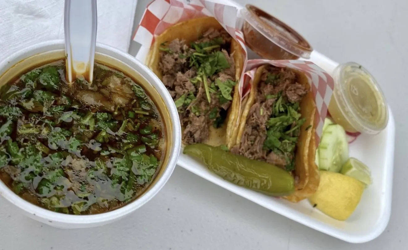 Consomé and birria tacos