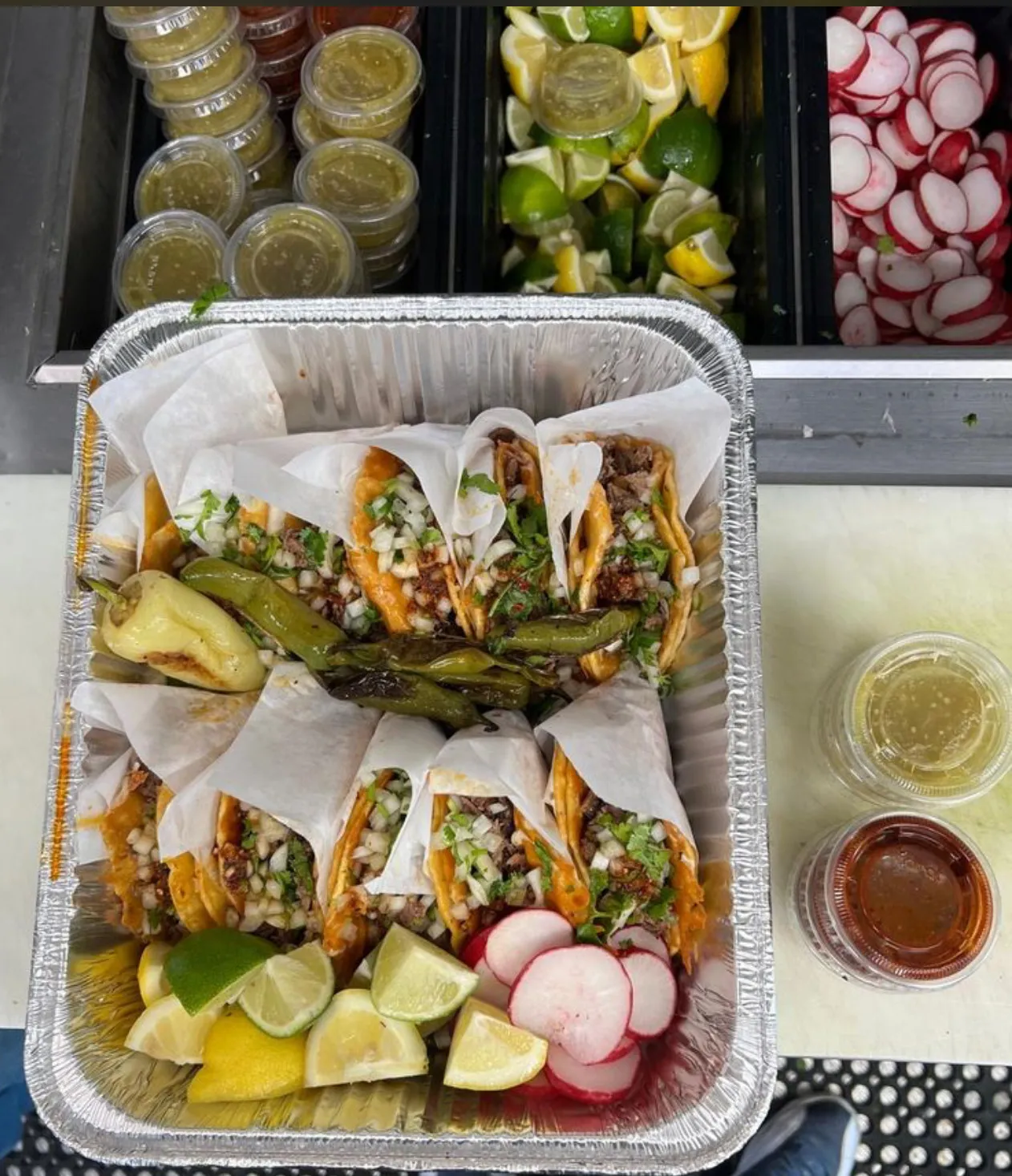 Birria tacos in a tray
